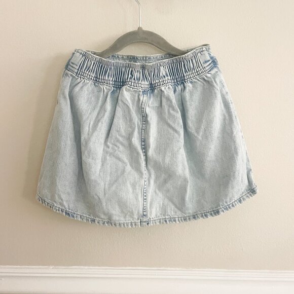 H&M Girls Denim Pleated Light Wash Skirt Size 7 - Picture 3 of 5